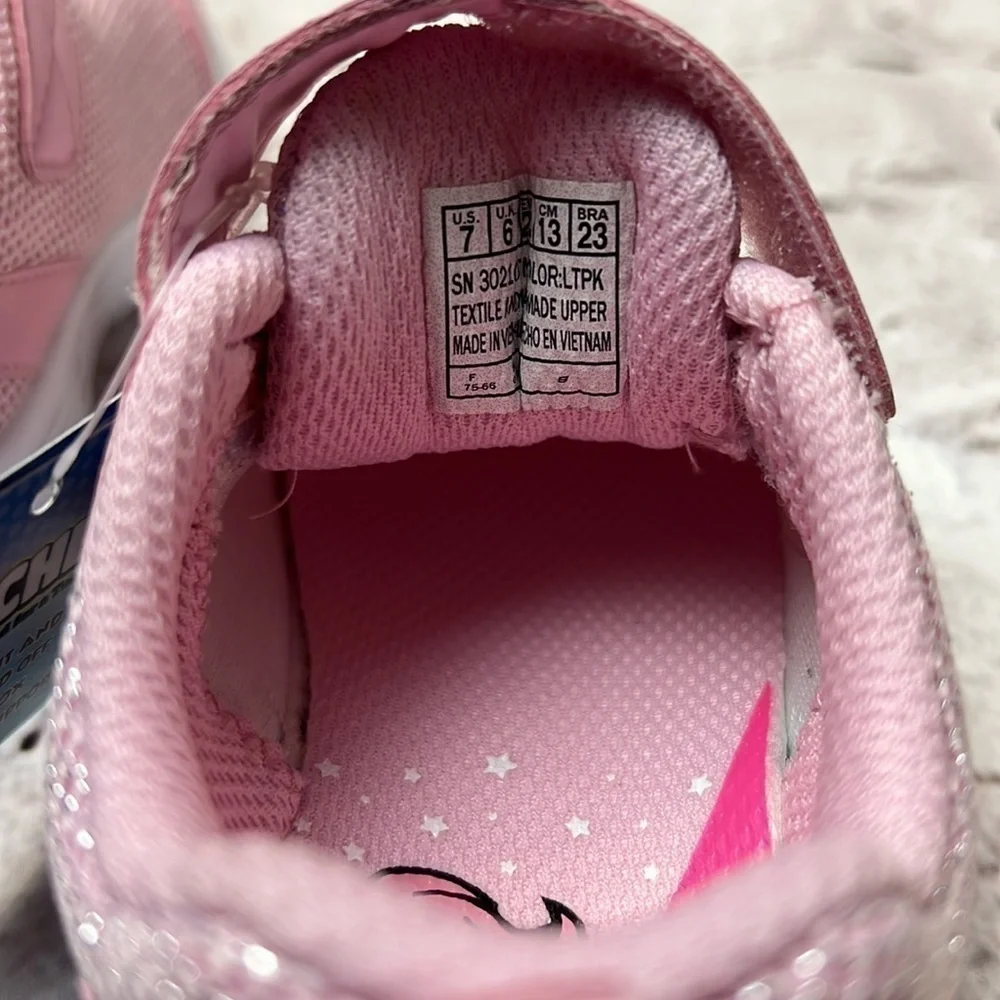 Sketchers Kids Sneakers Comfy Flex - Moving On Pink Sz 7